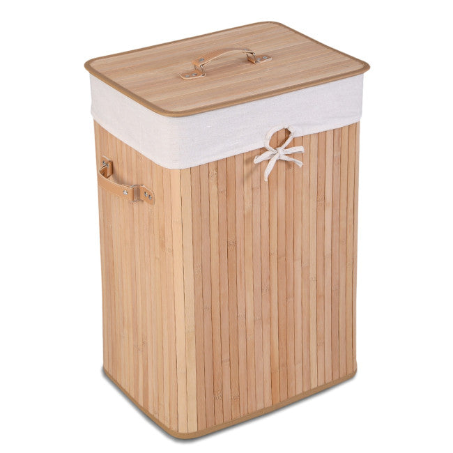 Rectangle Bamboo Hamper Laundry Basket