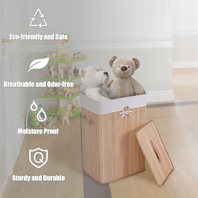 Rectangle Bamboo Hamper Laundry Basket