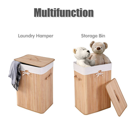 Rectangle Bamboo Hamper Laundry Basket