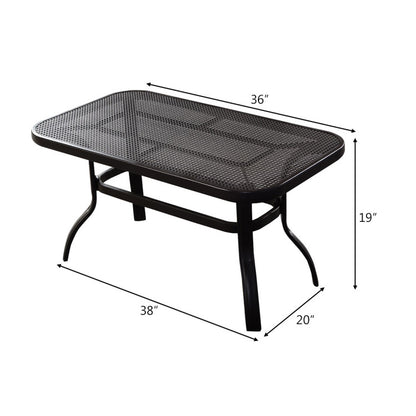 2-Piece Patio Outdoor Cushioned Seat Coffee Table