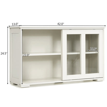 Sideboard Buffet Cupboard Storage Cabinet with Sliding Door