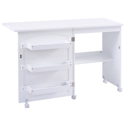 Foldable Sewing Craft Table Shelf Storage Cabinet 