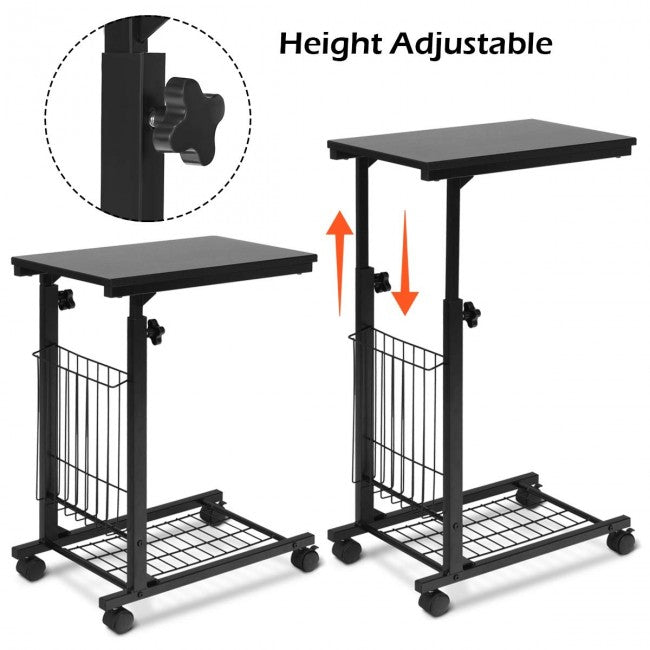Height Adjustable Sofa Side Snack End Slide Table