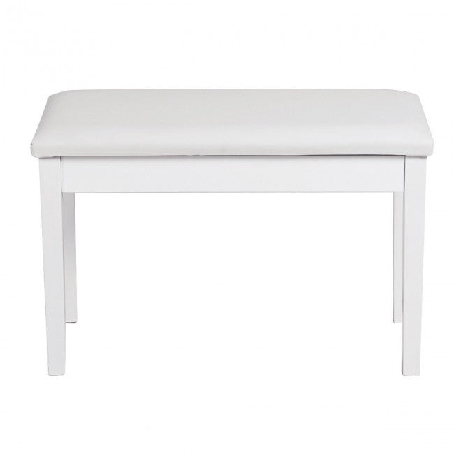 Solid Wood PU Leather Padded Piano Bench Keyboard Seat