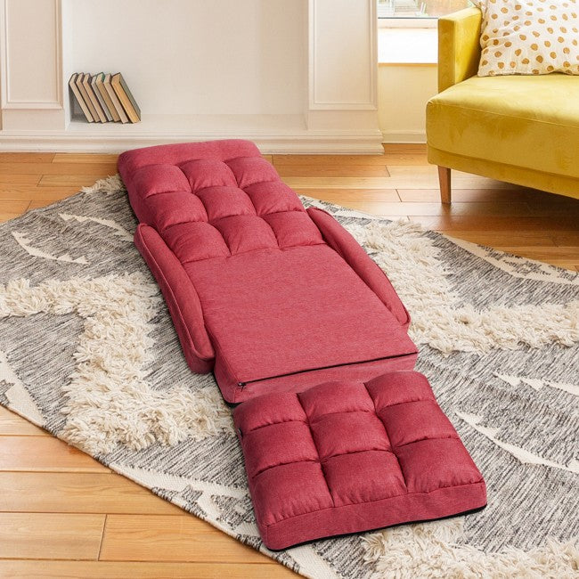 Folding Floor Massage Chair Lazy Sofa with Armrests Pillow