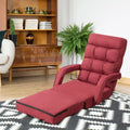 Folding Floor Massage Chair Lazy Sofa with Armrests Pillow