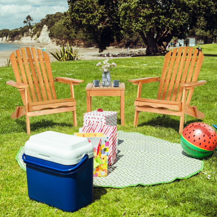 3-Piece Adirondack Chair Set with Widened Armrest