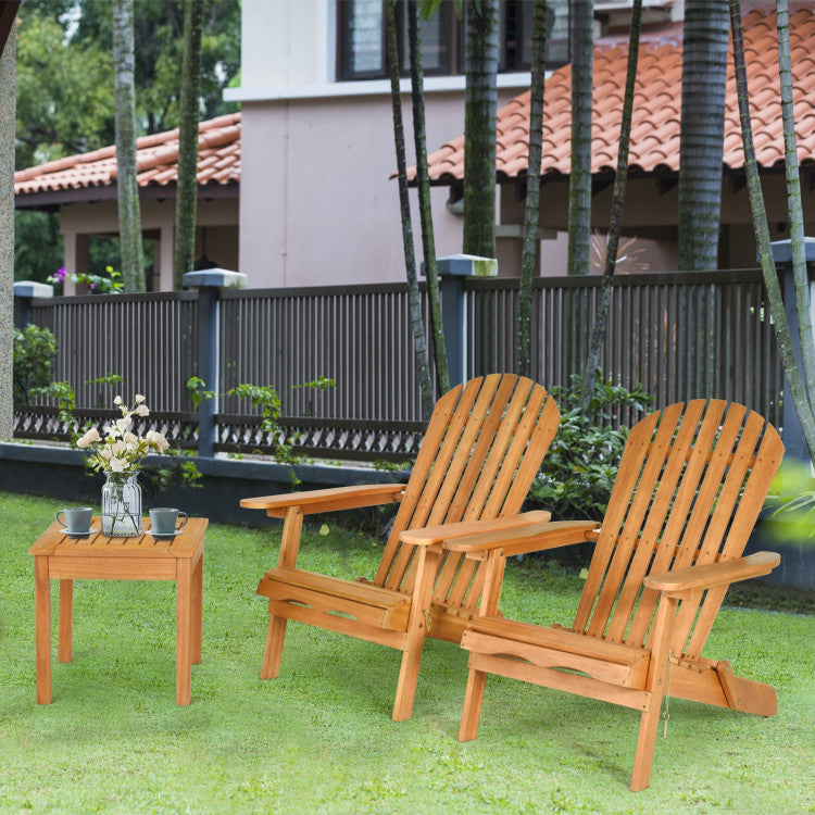 3-Piece Adirondack Chair Set with Widened Armrest