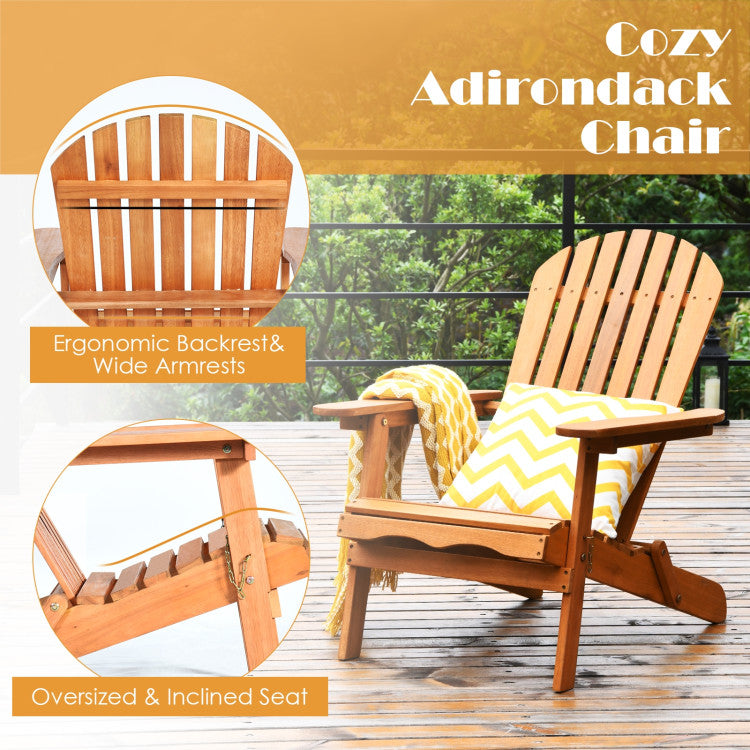 3-Piece Adirondack Chair Set with Widened Armrest