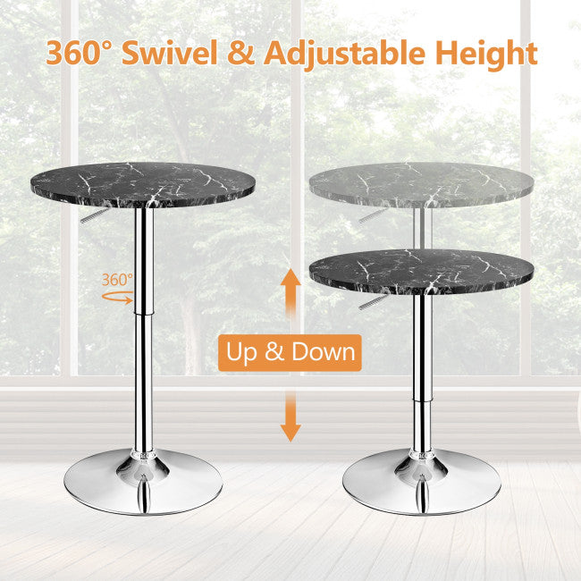 Round Height Adjustable Bistro Bar Table