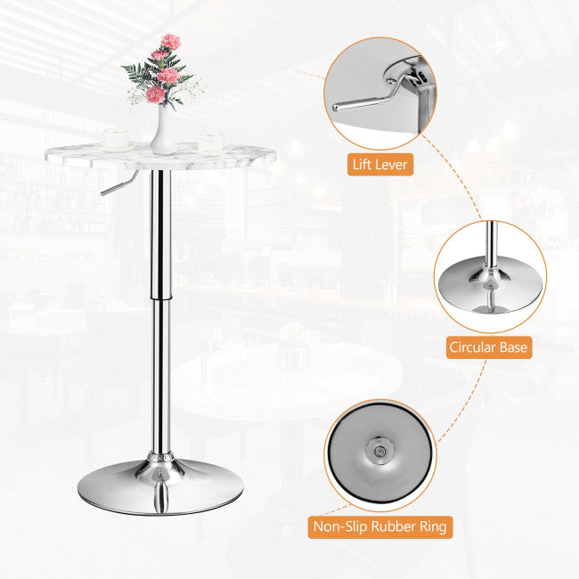 Round Height Adjustable Bistro Bar Table