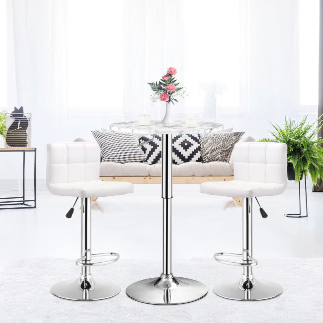 Round Height Adjustable Bistro Bar Table