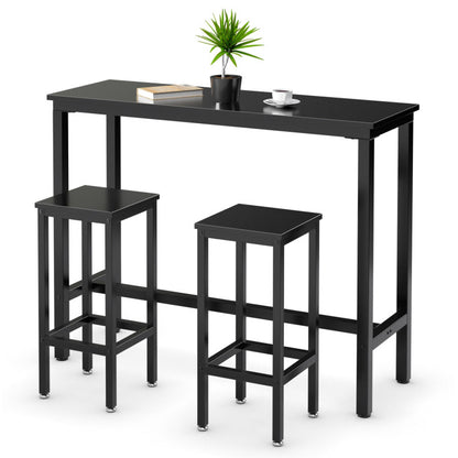 3 Pieces Counter Height Bar Furniture Set with Backless Stools