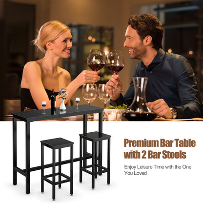 3 Pieces Counter Height Bar Furniture Set with Backless Stools