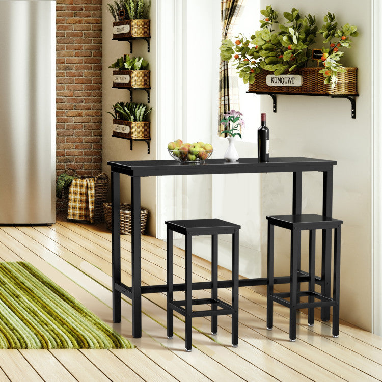 3 Pieces Counter Height Bar Furniture Set with Backless Stools