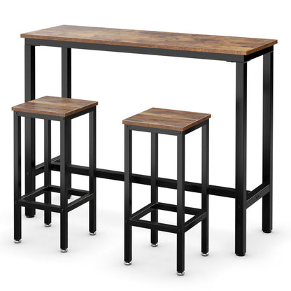 3 Pieces Counter Height Bar Furniture Set with Backless Stools