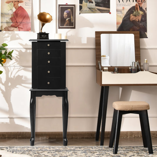 Standing Jewelry Cabinet with Mirror