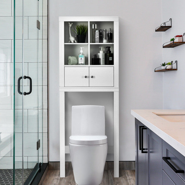 Over the Toilet Storage Cabinet with 4 Open Compartments