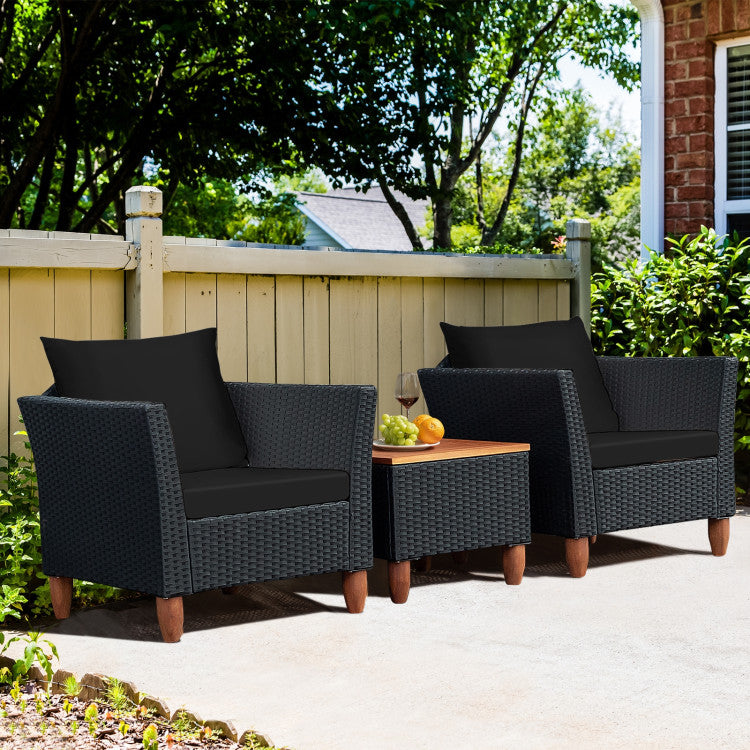 3-Piece Outdoor Patio Rattan Furniture Set