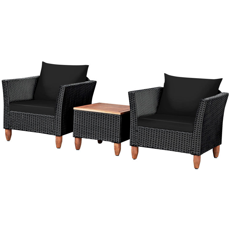 3-Piece Outdoor Patio Rattan Furniture Set