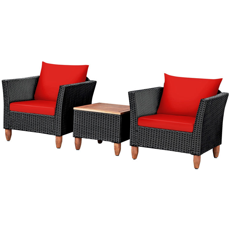 3-Piece Outdoor Patio Rattan Furniture Set