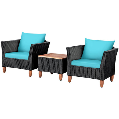 3-Piece Outdoor Patio Rattan Furniture Set