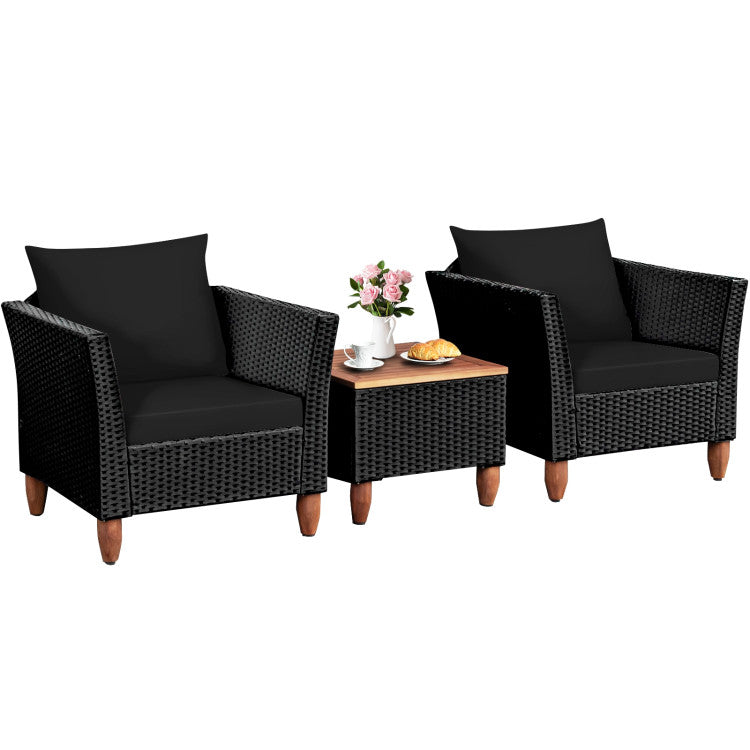 3-Piece Outdoor Patio Rattan Furniture Set