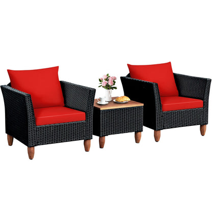 3-Piece Outdoor Patio Rattan Furniture Set