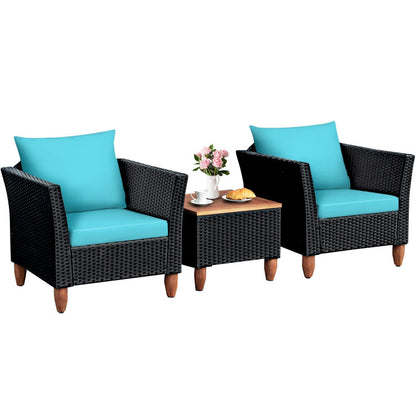 3-Piece Outdoor Patio Rattan Furniture Set