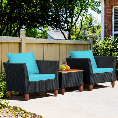 3-Piece Outdoor Patio Rattan Furniture Set