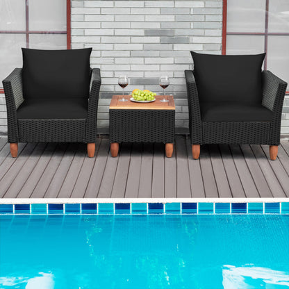 3-Piece Outdoor Patio Rattan Furniture Set