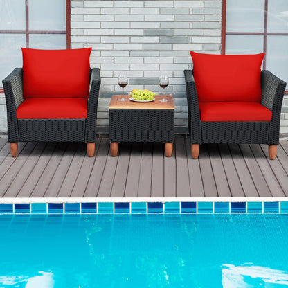 3-Piece Outdoor Patio Rattan Furniture Set