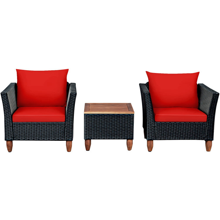 3-Piece Outdoor Patio Rattan Furniture Set