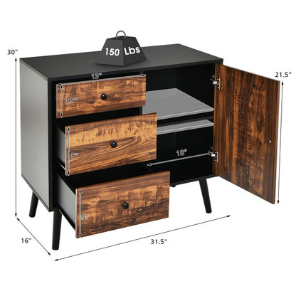 31.5-Inch Storage Cabinet with Drawer and Side Cabinet