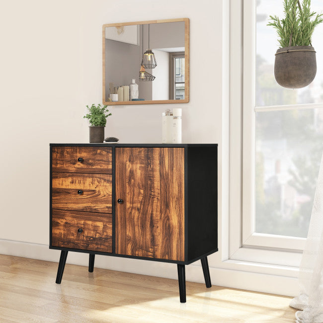 31.5-Inch Storage Cabinet with Drawer and Side Cabinet