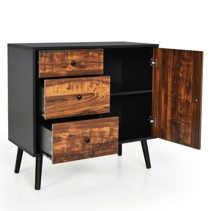 31.5-Inch Storage Cabinet with Drawer and Side Cabinet