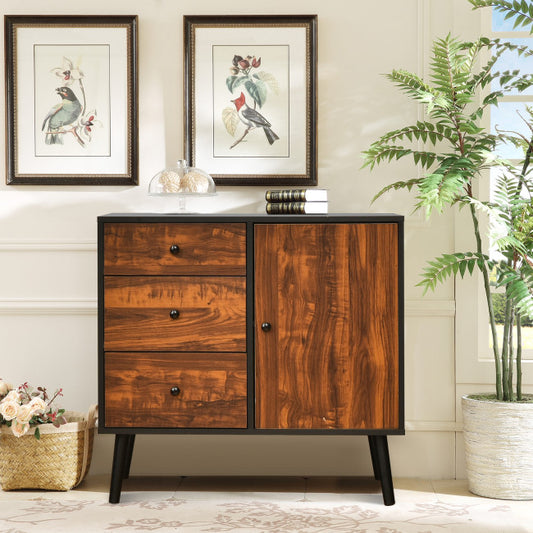 31.5-Inch Storage Cabinet with Drawer and Side Cabinet