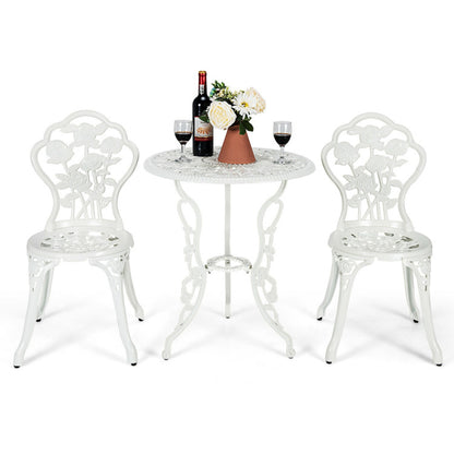 Cast Aluminum Patio Furniture Set with Rose Design