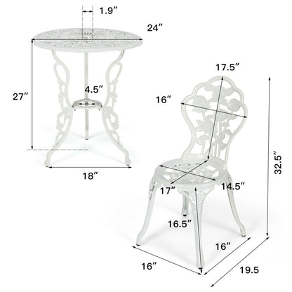 Cast Aluminum Patio Furniture Set with Rose Design