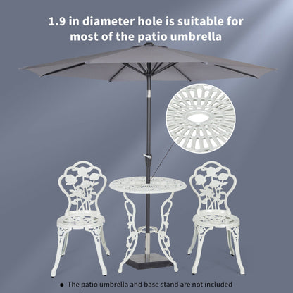 Cast Aluminum Patio Furniture Set with Rose Design