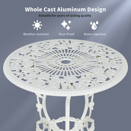 Cast Aluminum Patio Furniture Set with Rose Design