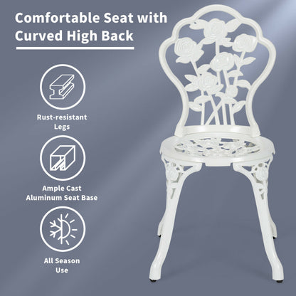 Cast Aluminum Patio Furniture Set with Rose Design