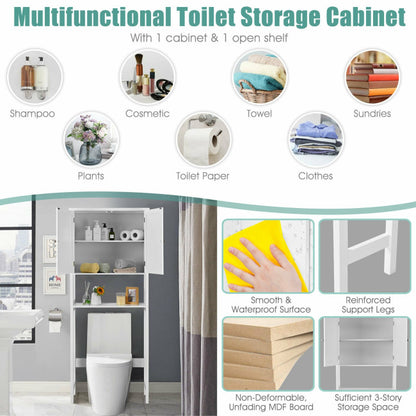 Over The Toilet Bathroom Storage Space Saver with Shelf