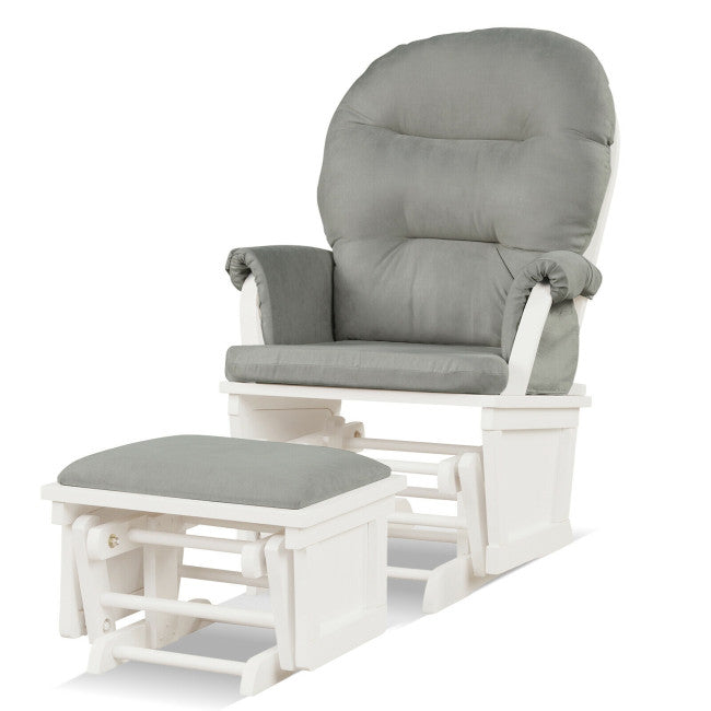 Baby Nursery Wooden Rocking Chair with Armrests and Cushion