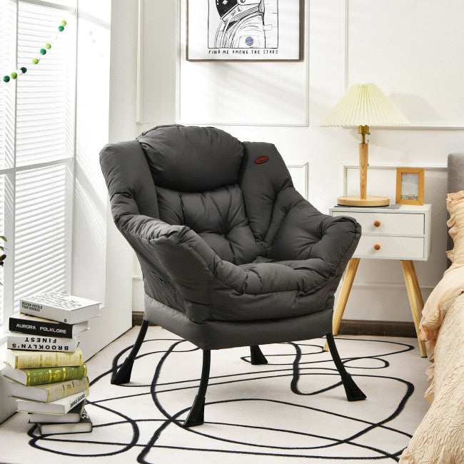 Modern Polyester Fabric Lazy Chair with Side Pocket