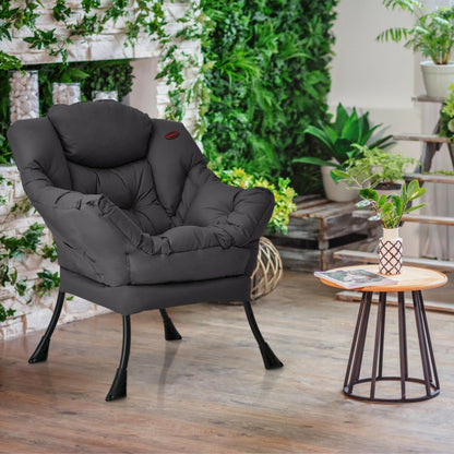 Modern Polyester Fabric Lazy Chair with Side Pocket