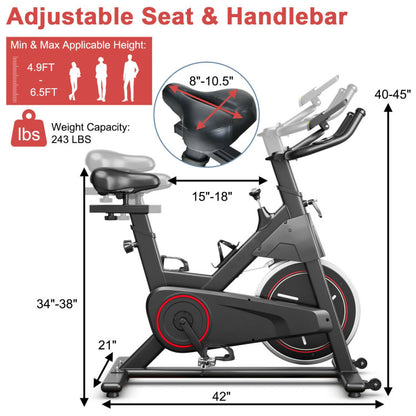 Stationary Exercise Bike with Adjustable Fitness Saddle