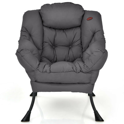 Modern Polyester Fabric Lazy Chair with Side Pocket