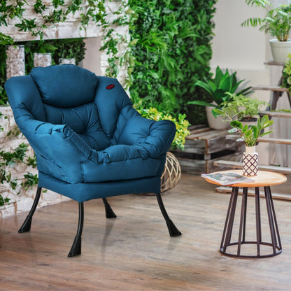 Modern Polyester Fabric Lazy Chair with Side Pocket