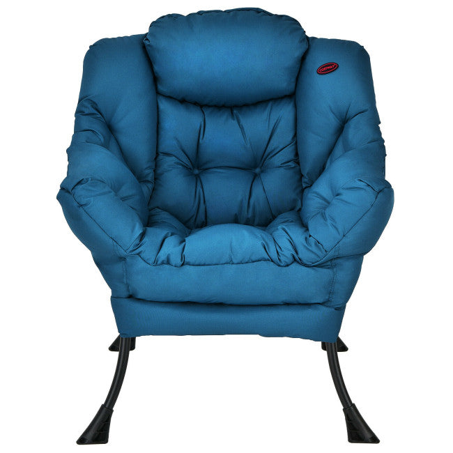 Modern Polyester Fabric Lazy Chair with Side Pocket